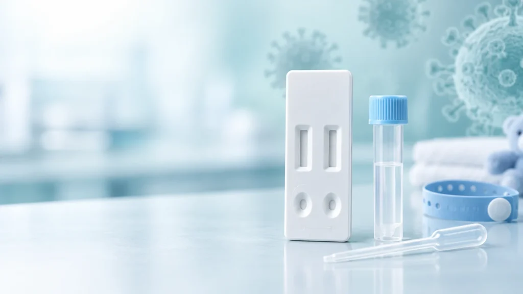 Combined rotavirus and adenovirus rapid test cassette with sample tube and dropper